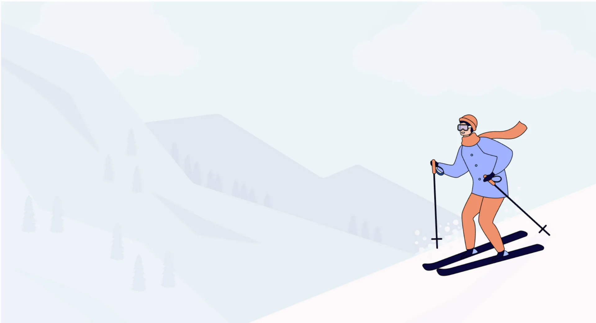 work life balance - illustration of person skiing